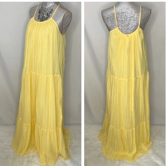 PQ SWIM Ramona Tiered Maxi Dress in CITRINE NWT - Picture 7 of 12